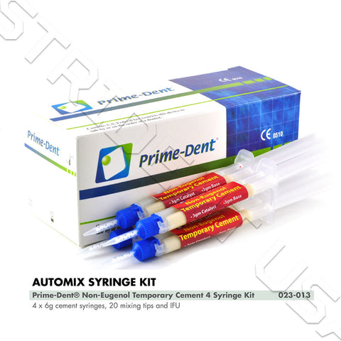 Non Eugenol Temporary Cement 4 x 6 gram Syringe Kit & 20 Tips