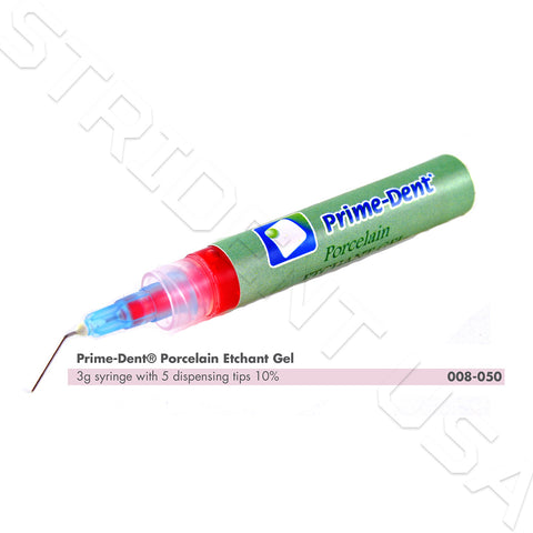 Porcelain Etch Gel 10% Hydrofluoric Acid Gel 3 gm Syringes 008-050