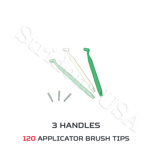 3M Applicator Handles (3) and disposable brush tips (120) Mfg# 1919