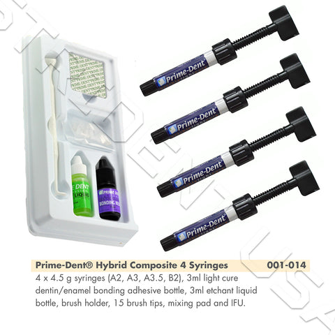 Prime Dent Light Cure Hybrid Composite Kit A2,A3,A3.5,B2 with Bonding